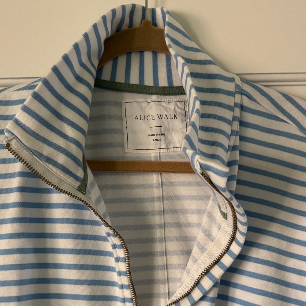 Alice Walk Blue and White Striped Long Sleeve Tee